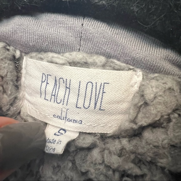 Grey Fuzzy Hooded Jacket Coat - Picture 3 of 4